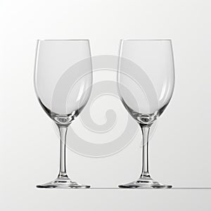 Realistic Still Life Wine Glasses On White Background