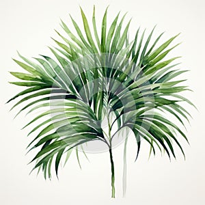 Realistic Yet Stylized Palm Tree Leaves In Water Colors