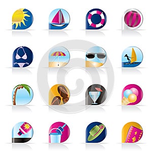 Realistic Summer and Holiday Icons