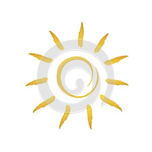 Realistic sun icon for weather design. Sun pictogram, flat icon. Trendy summer symbol for website design, web button