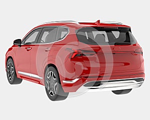 Realistic SUV car isolated on background. 3d rendering - illustration