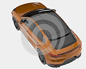 Realistic SUV car isolated on background. 3d rendering - illustration