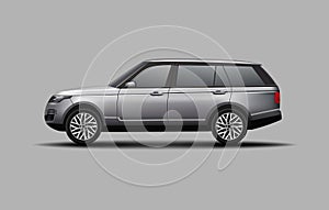Realistic SUV car  side view vector illustration