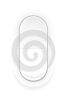 Realistic switch button in white color.