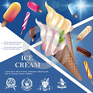 Realistic Tasty Ice Cream Template