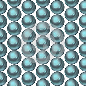 Realistic teal pearls rows seamless pattern vector