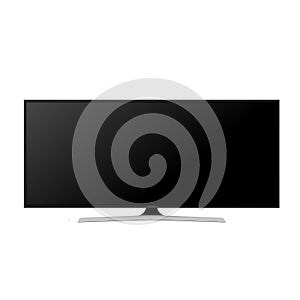 Realistic television screen on background. TV, modern blank screen lcd, led. Vector