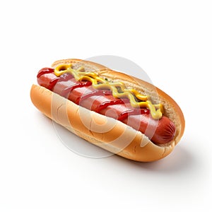 Realistic Tenwave Style Hot Dog On White Background