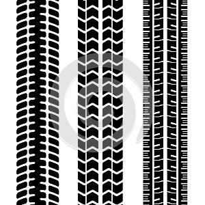 Realistic texture silhouette of car tread on a white background - Vector