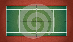 Realistic Textured Tennis Court Illustration