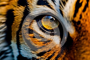 Realistic tiger face. Generative AI