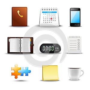 Realistic Time Management Icons