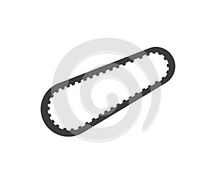 Realistic timing belt of a car on a white background logo design. Ð¡oncept of replacing the timing belt.