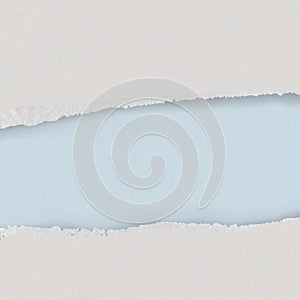 Realistic Torn  blue and white carton border. Ripped paper texture
