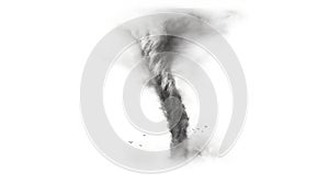 Realistic Tornado Illustration isolated on white background. Generative AI