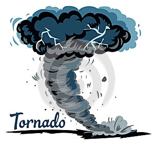 Realistic tornado swirl isolated on white background vector illustration