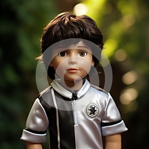 Realistic Toy Matthew Doll In Silver Soccer Uniform
