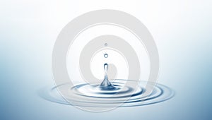 Realistic Transparent Drop and Circle Ripples Background. Vector illustration photo