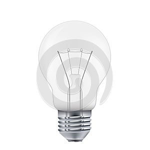 Realistic transparent light bulb, vector