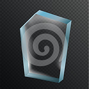 Broken shattered glass debris. Vector transparent