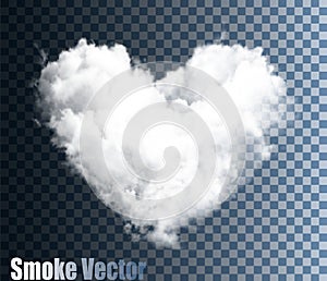 Realistic Transparent Vector Cloud Heart.