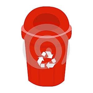 Realistic trash can icon. Vector illustration eps 10