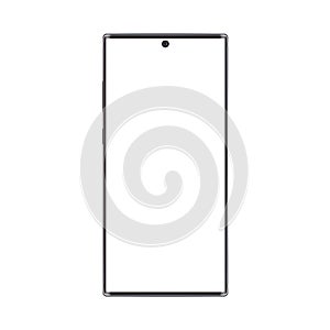 Realistic trendy frameless premium smartphone mockup with blank screen isolated. Can be use for any project presentation