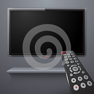 Realistic tv screen and 3d remote