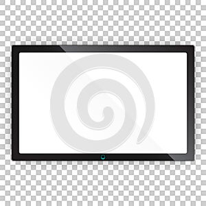 Realistic tv screen vector icon in flat style. Monitor plasma il