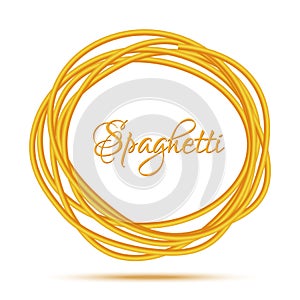 Realistic Twisted Spaghetti Pasta Circle Frame