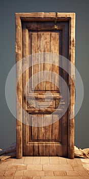 Realistic Unreal Wooden Door With Detailed Textures - 32k Uhd