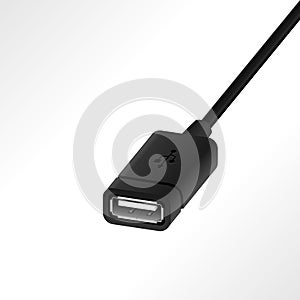 Realistic USB OTG cable vector illustration