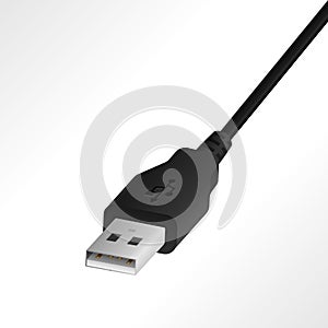 Realistic USB OTG cable vector illustration.