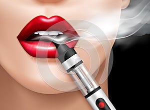 Realistic Vaping Illustration