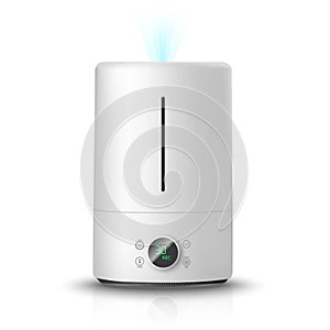 Realistic vector air humidifier, isolated on white background illustration icon. Air cleaning and humidifying devise for the house