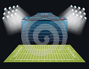 Realistic vector american football field with