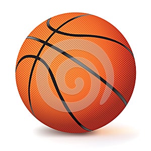 Realistic Vector Basketball Isolated on White