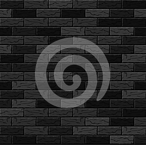 Realistic Vector brick wall seamless pattern. Flat wall texture. Black textured brick background for print, paper, design, decor,