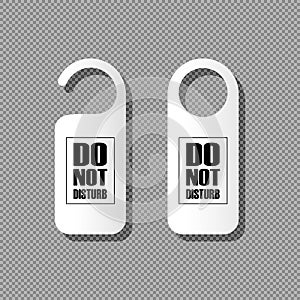 Realistic vector do not disturb, bother. Used in hotels and motels. Vector on isolated background. Eps 10 photo