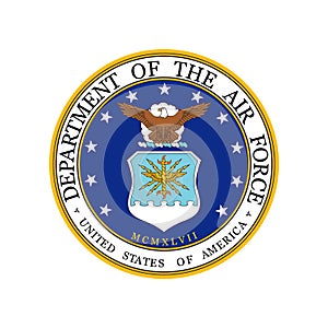 Realistic vector emblem of the Department of the Air Force US