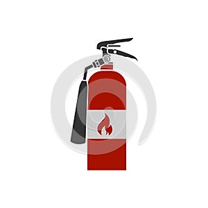 Realistic vector fire extinguisher icon. Portable device for extinguishing fires by releasing stored extinguishing agent