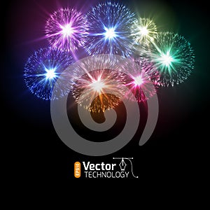 Realistic Vector fireworks
