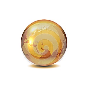 Realistic vector golden globe