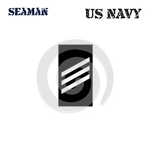 Realistic vector icon of the armband chevron of the Seaman of the US Navy