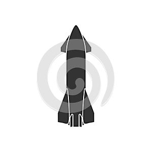 Realistic vector icon of the Starship prototype spaceship. Reusable transport system designed to transport crew and