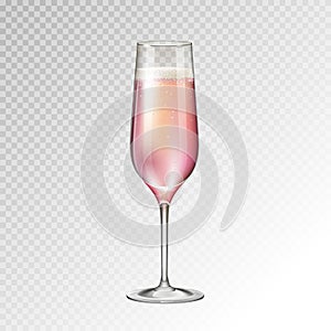 Realistic vector illustration of champagne glass isolated on transperent background photo