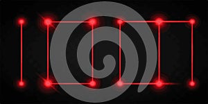 Vector Illustration of Red Laser Beam on Dark Background