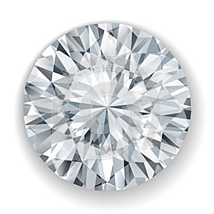 Realistic vector illustration of a white diamond
