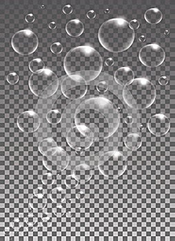 Realistic vector isolated Soap Bubbles for decoration