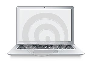 Realistic vector laptop ultrabook isolated on white background.